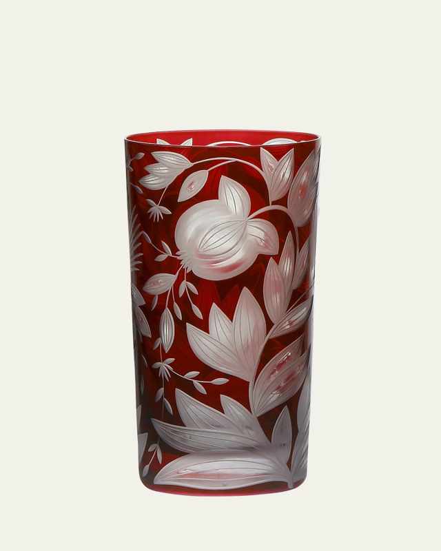 Verdure Red Crystal Highball Glass, 17.5 oz.
